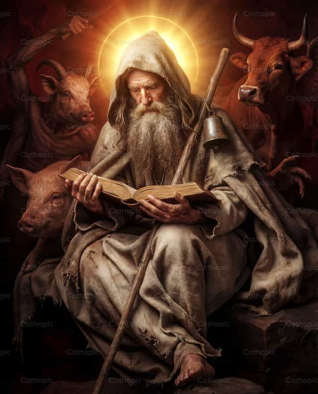 Pagbabasa ng Banal na Kasulatan ni San Antonio na Dakila - Mga Catholic stock image - Larawan ni Thyago Freitas