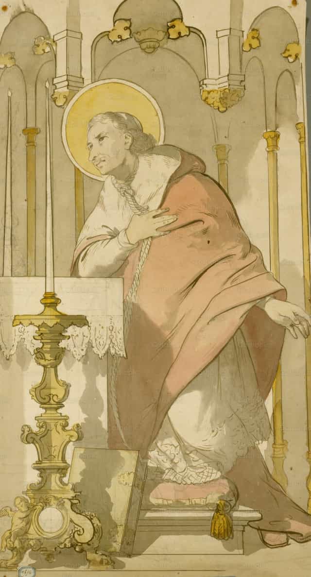 기도 중의 성 에클레시아스티칼 - 가톨릭 스톡 이미지 - 사진 제공 Restored Christian Art