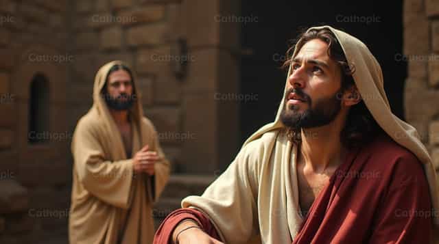 Natanael busca a Jesús - Banco de imágenes católicas