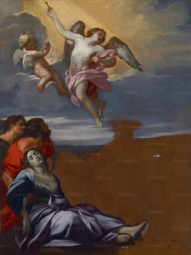 Tanulmány Szent Rózáliáról a pestis sújtottaak között készült oltárképhez - Katolikus stockképek - Fotó: Restored Christian Art