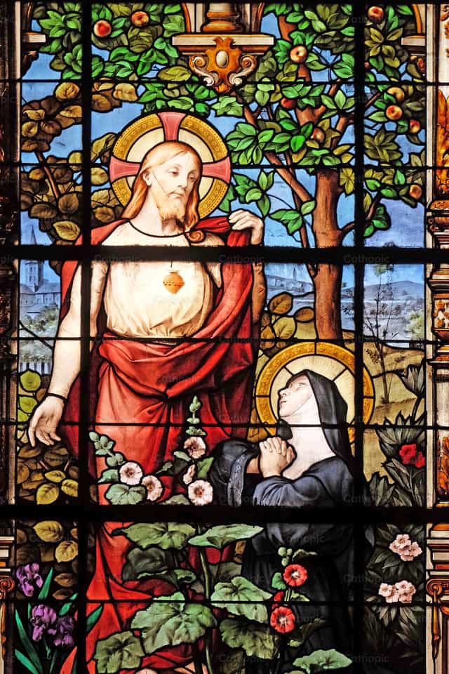 Apparition du Sacré-Cœur à Marguerite-Marie Alacoque - Images catholiques de stock - Photo de Zvonimir Atletić