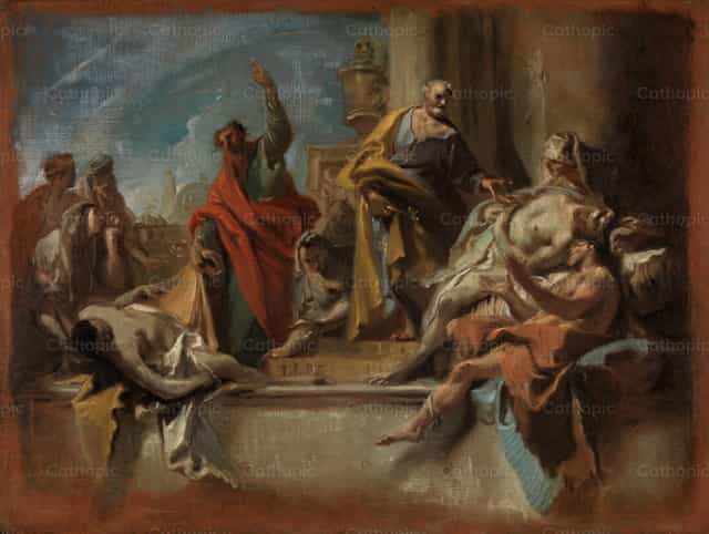 Os Apóstolos Pedro e Paulo curando os doentes - Imagens católicas de stock - Foto de Restored Christian Art