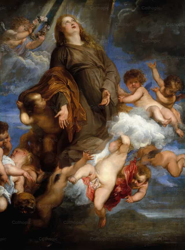 Szent Rózsa közbenjárása a pestistől sújtottakért - Katolikus stockképek - Fotó: Restored Christian Art