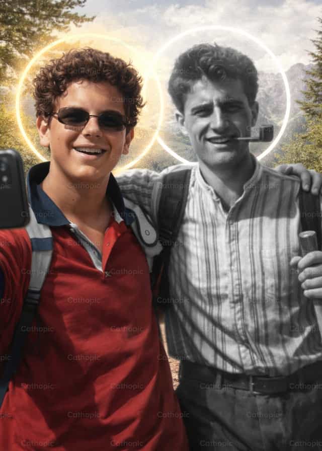 Święty Karol Acutis i święty Pier Giorgio Frassati - Katolickie zdjęcia stockowe - Zdjęcie: Ana Carolina Escobar Arce