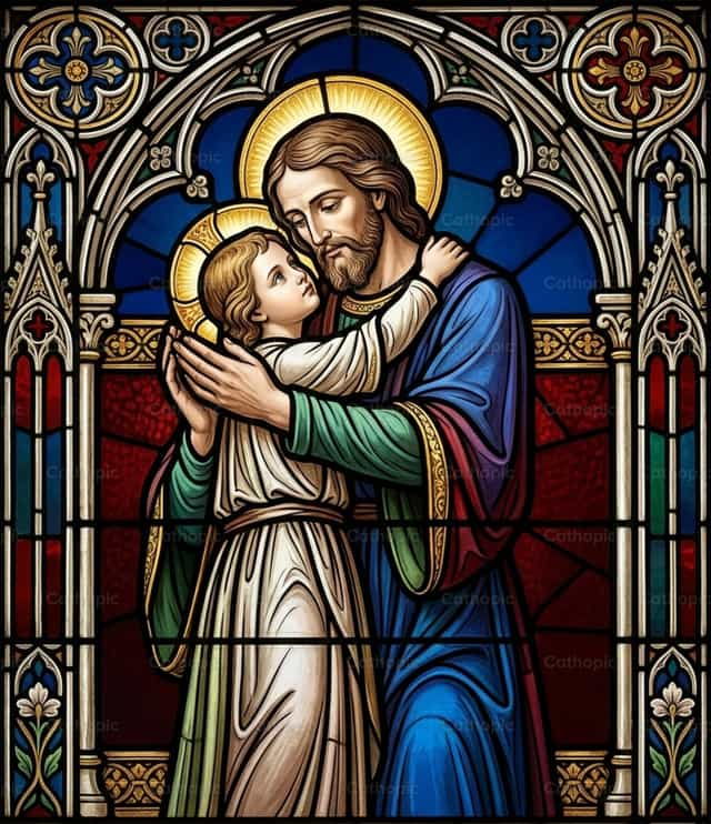 Saint Joseph and the Infant Jesus - Banco de imágenes católicas