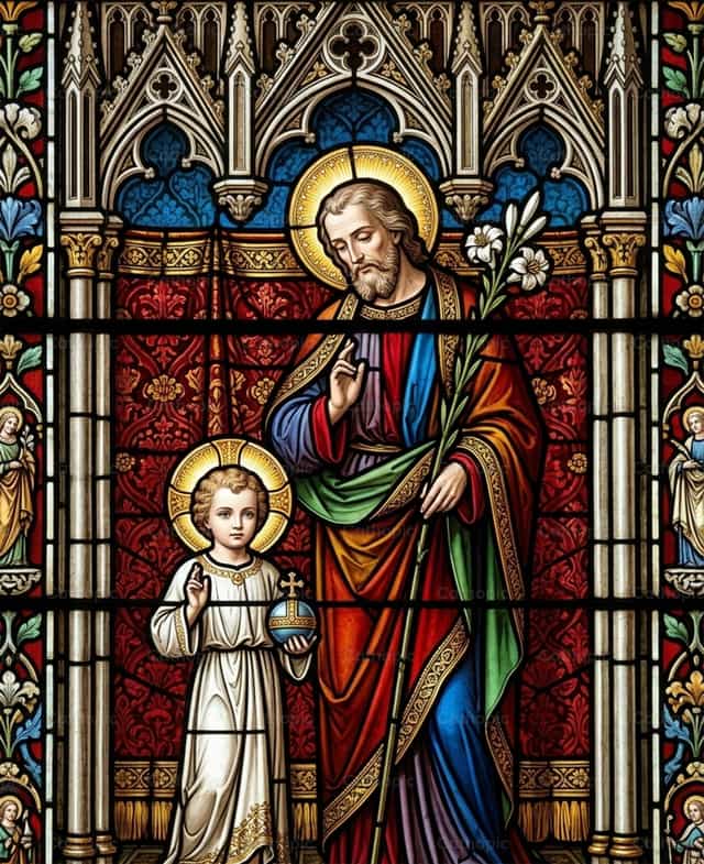 Saint Joseph and Jesus - Banco de imágenes católicas