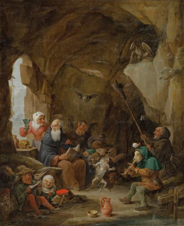 La tentación de San Antonio - Banco de imágenes católicas - Fotografía por Restored Christian Art