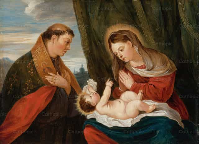 툴루즈의 성 루도비코와 성모자 - 가톨릭 스톡 이미지 - 사진 제공 Restored Christian Art