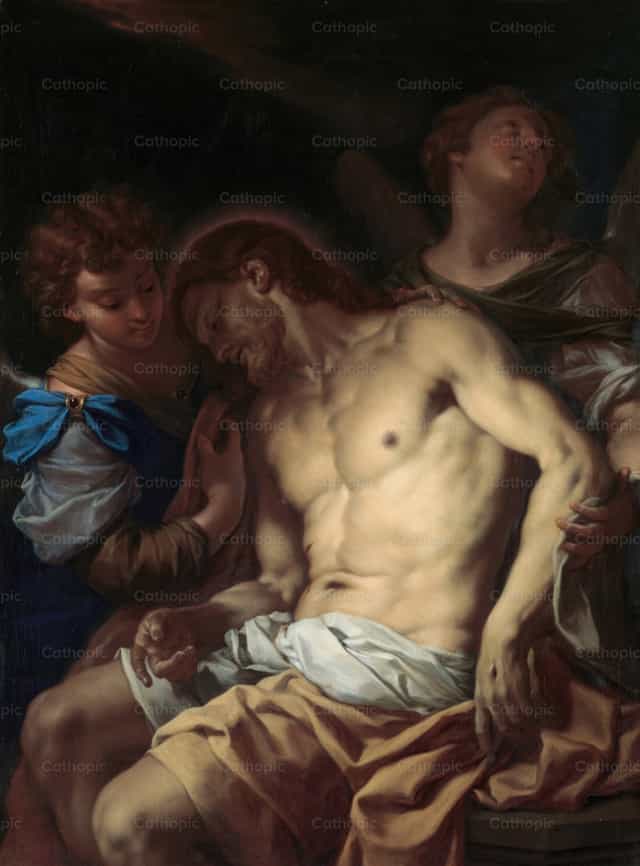 天使扶持的死去的基督 - 天主教图库图片 - 摄影： Restored Christian Art