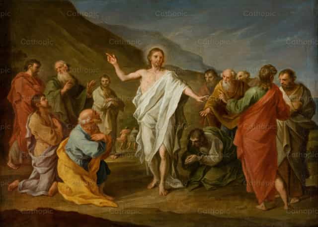 Aparición de Cristo a los Apóstoles después de la Resurrección - Banco de imágenes católicas