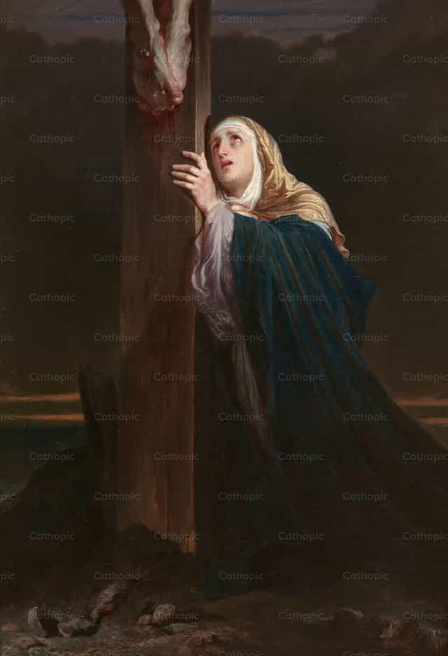 십자가 아래의 성모 - 가톨릭 스톡 이미지 - 사진 제공 Restored Christian Art