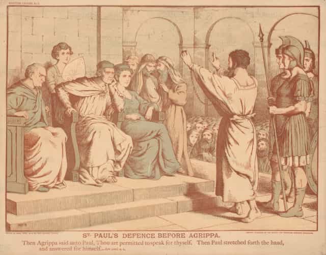 La défense de saint Paul devant Agrippa - Images catholiques de stock