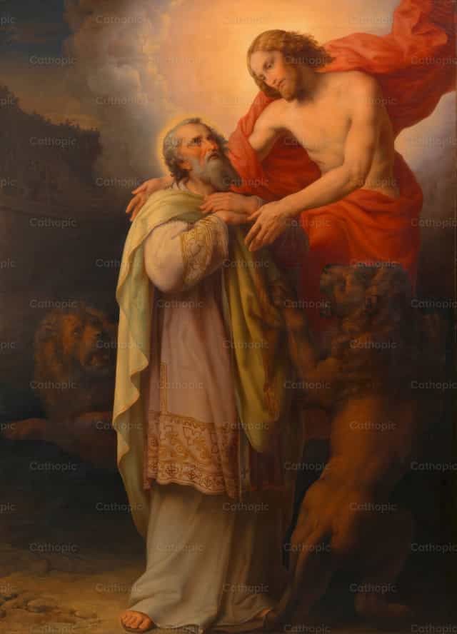 A Transfiguração de Santo Inácio (Bispo de Antioquia) - Imagens católicas de stock