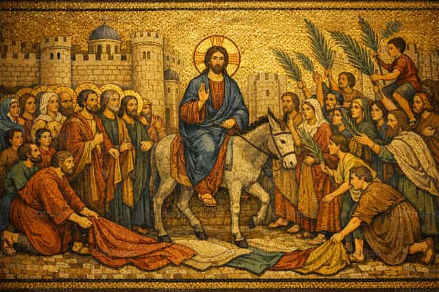 Jezus w Niedzielę Palmową - Katolickie zdjęcia stockowe - Zdjęcie: encaminados vamos