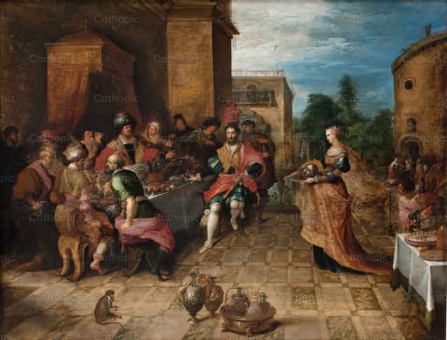 Ang Handaan ni Herodes. Iniharap ni Salome ang Ulo ni San Juan Bautista - Mga Catholic stock image