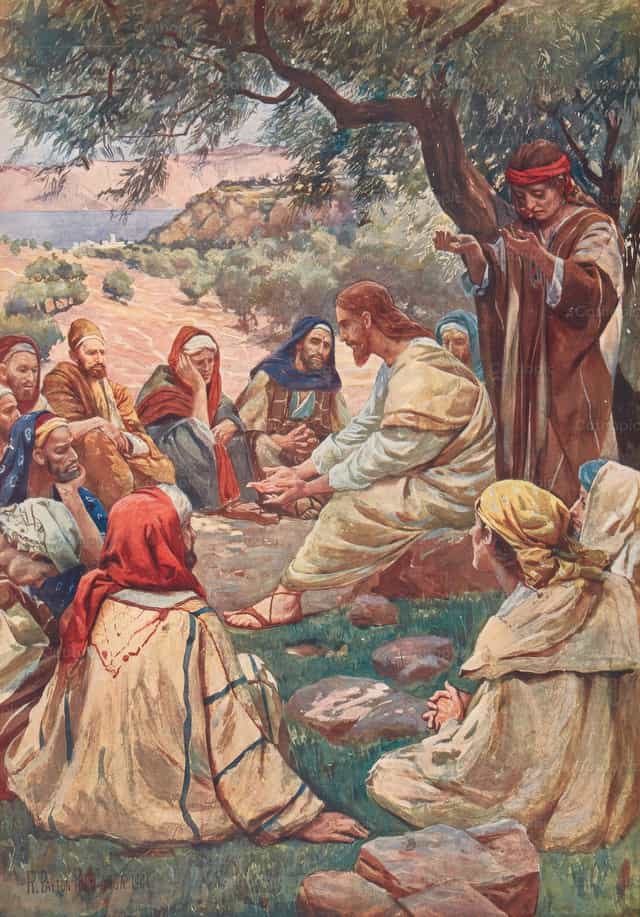Pagtuturo ni Hesus kung paano manalangin - Mga Catholic stock image - Larawan ni Restored Christian Art
