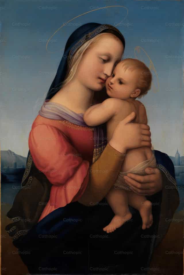 라파엘로의 〈템피의 성모〉를 본뜬 작품 - 가톨릭 스톡 이미지 - 사진 제공 Restored Christian Art