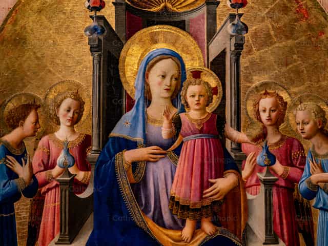Madonna z Dzieciątkiem w Palazzo Strozzi - Katolickie zdjęcia stockowe