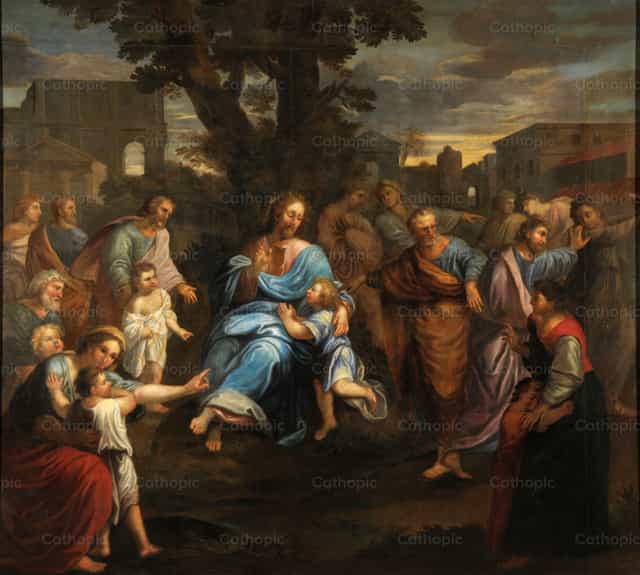 Let the little children come to me - Catholic stock images