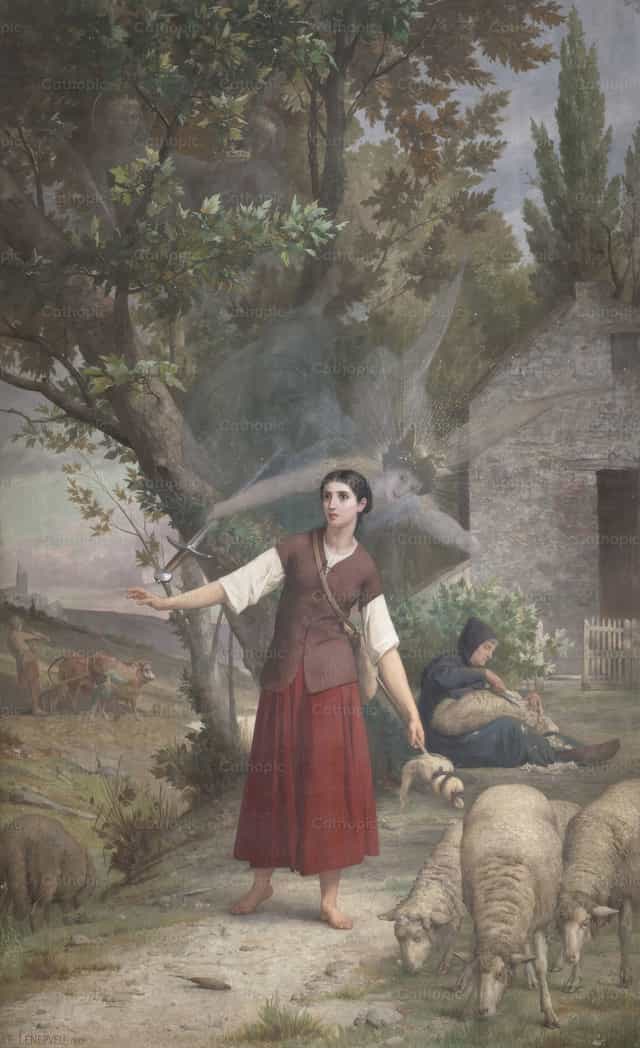 József Szűz Mária látomása Szent Mihály arkangyallal - Katolikus stockképek - Fotó: Restored Christian Art