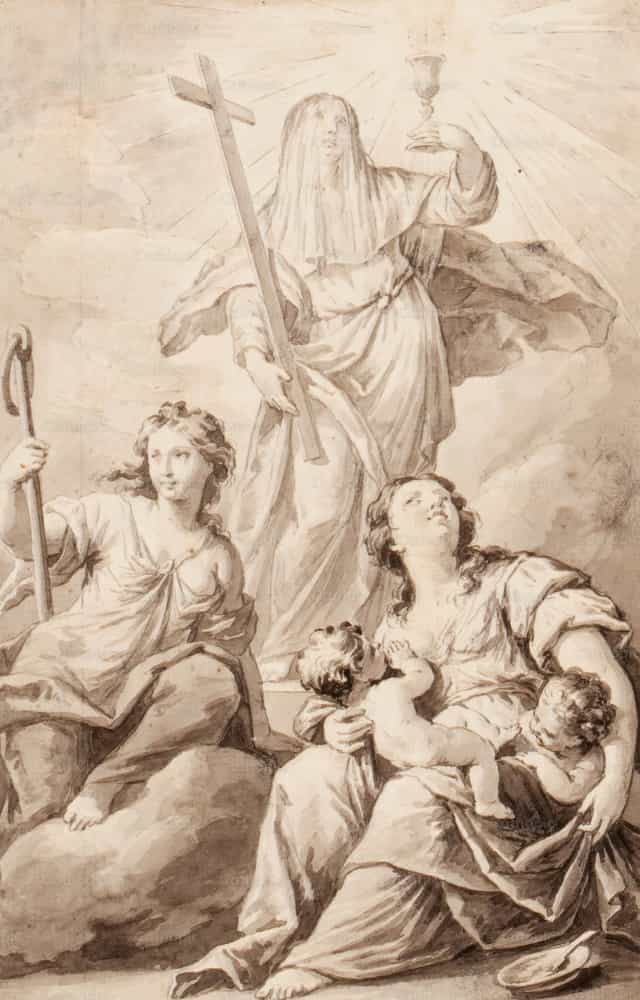 圣德肋撒：第二位女性圣人及慈善（可能是祭坛画的初步研究） - 天主教图库图片 - 摄影： Restored Christian Art