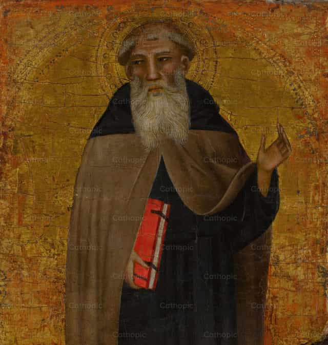 Egy férfi szent, feltehetően Szent Antal apát - Katolikus stockképek - Fotó: Restored Christian Art