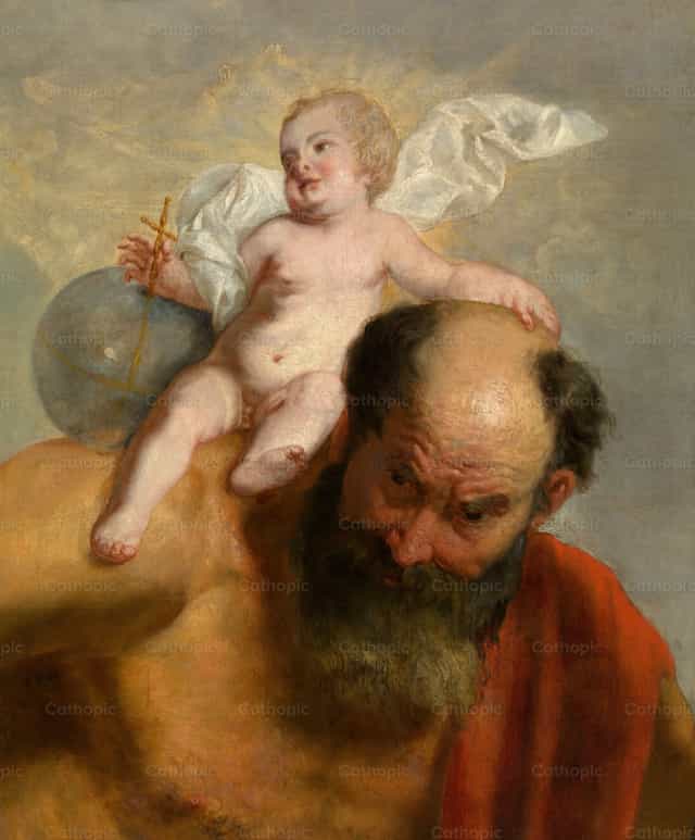 성 크리스토퍼 - 가톨릭 스톡 이미지 - 사진 제공 Restored Christian Art