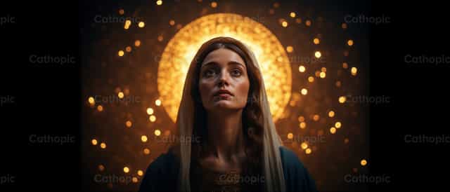 深色背景中的圣母玛利亚 - 天主教图库图片 - 摄影： catholicmall.org