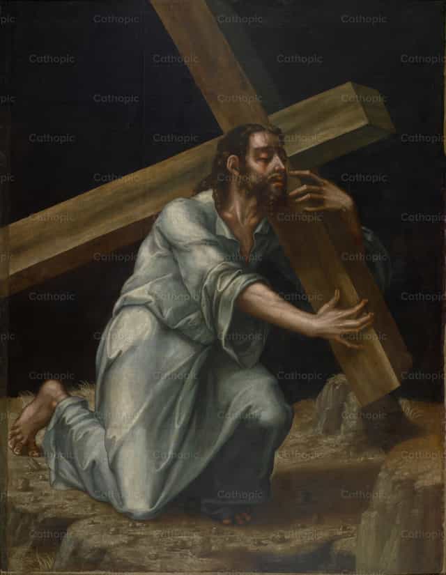 Cristo con la cruz a cuestas - Banco de imágenes católicas