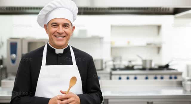 사제 셰프: 기쁜 단순함 - 가톨릭 스톡 이미지 - 사진 제공 catholicmall.org