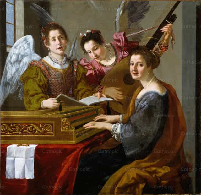 성 체칠리아 - 가톨릭 스톡 이미지 - 사진 제공 Restored Christian Art