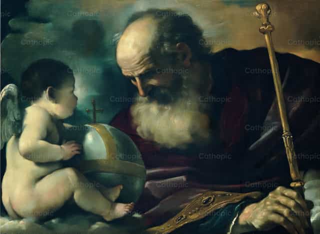 God The Father And Angel - Catholic stock images