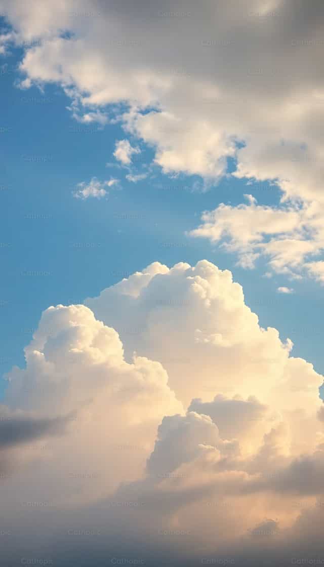 Fundo de Nuvens em um Céu Azul - Imagens católicas de stock - Foto de catholicmall.org