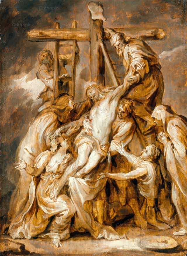 La Descente - Images catholiques de stock