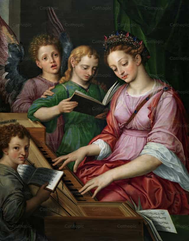 Santa Cecilia - Banco de imágenes católicas - Fotografía por Restored Christian Art