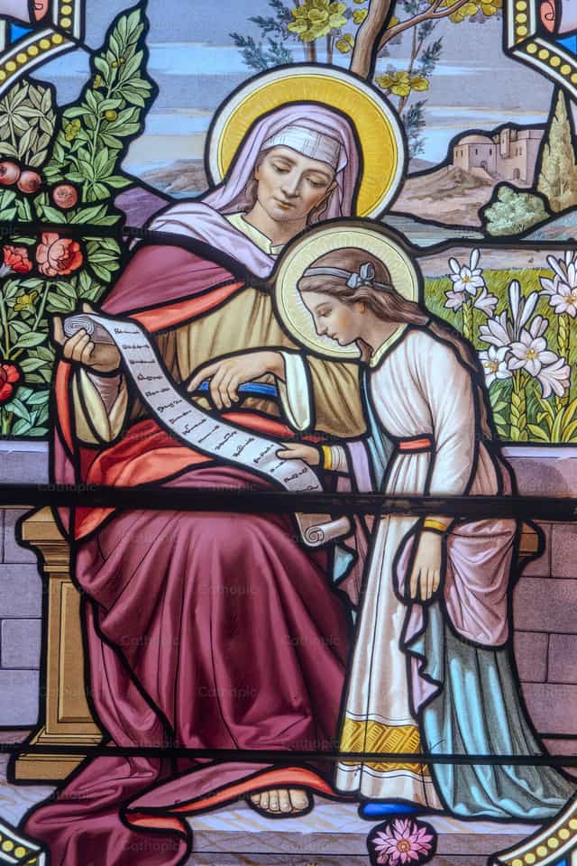 Virgin Mary with her mother St. Anne - Catholic stock images - Photo by Joan Sutter