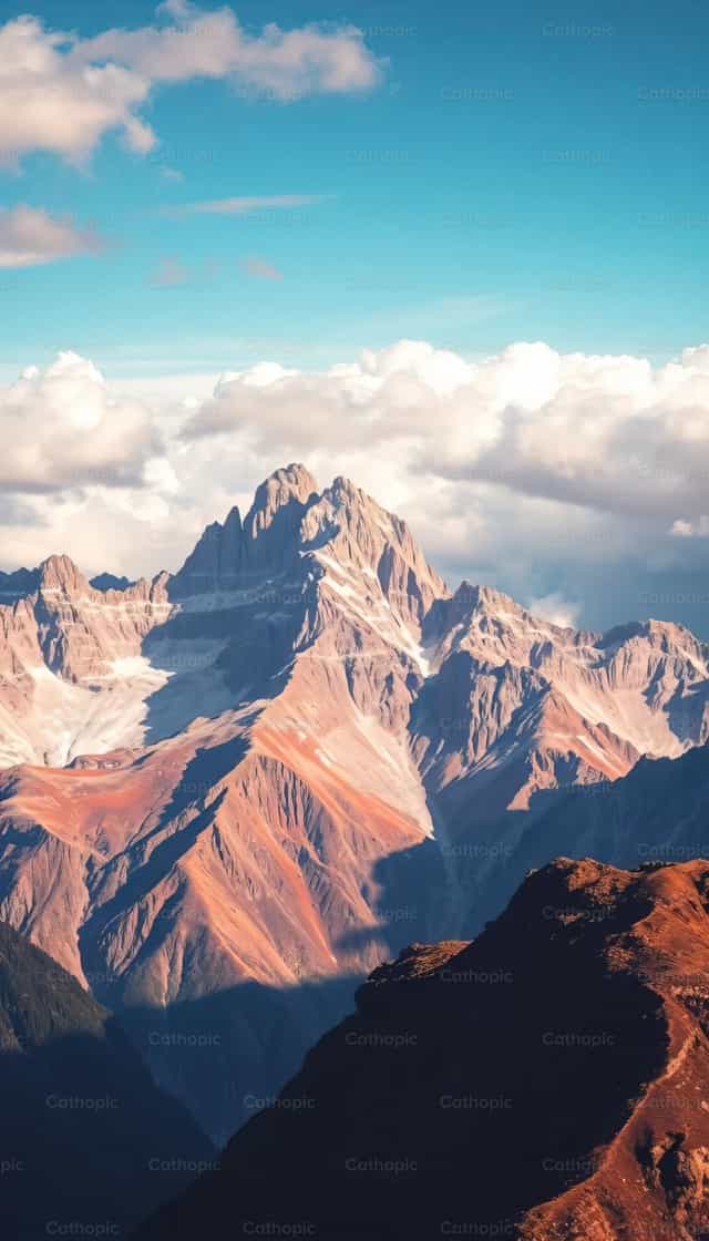 Fondo de una cima de montaña - Banco de imágenes católicas