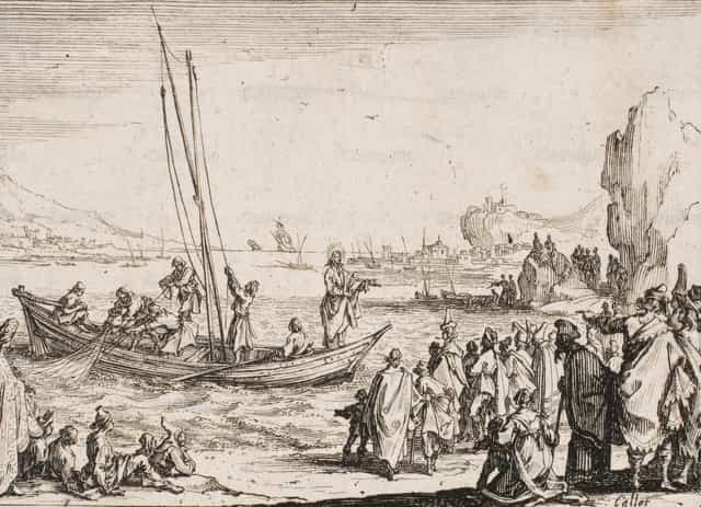 Jesus Preaching at the Side of the Sea - Catholic stock images