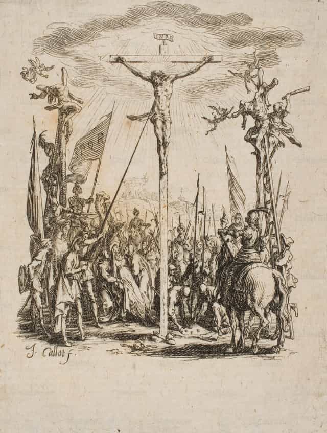 Jesús es atravesado por una lanza - Banco de imágenes católicas