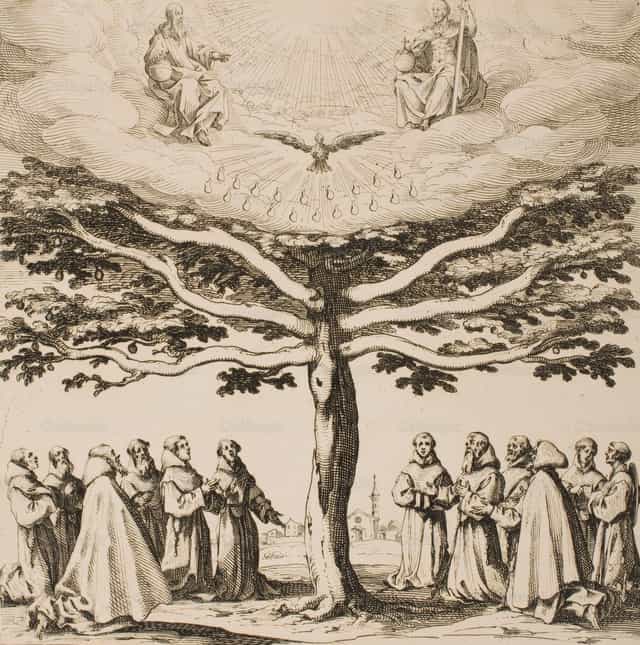 A Árvore de São Francisco - Imagens católicas de stock - Foto de Restored Christian Art