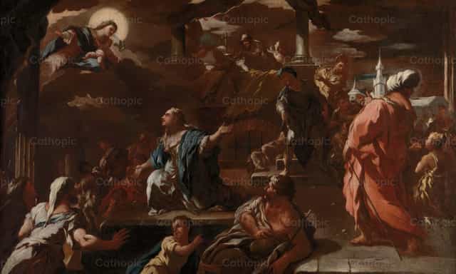 Ang Pangitain ni Santa Maria ng Ehipto - Mga Catholic stock image - Larawan ni Restored Christian Art
