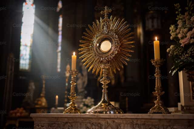 Présence sacrée dans le silence - Images catholiques de stock