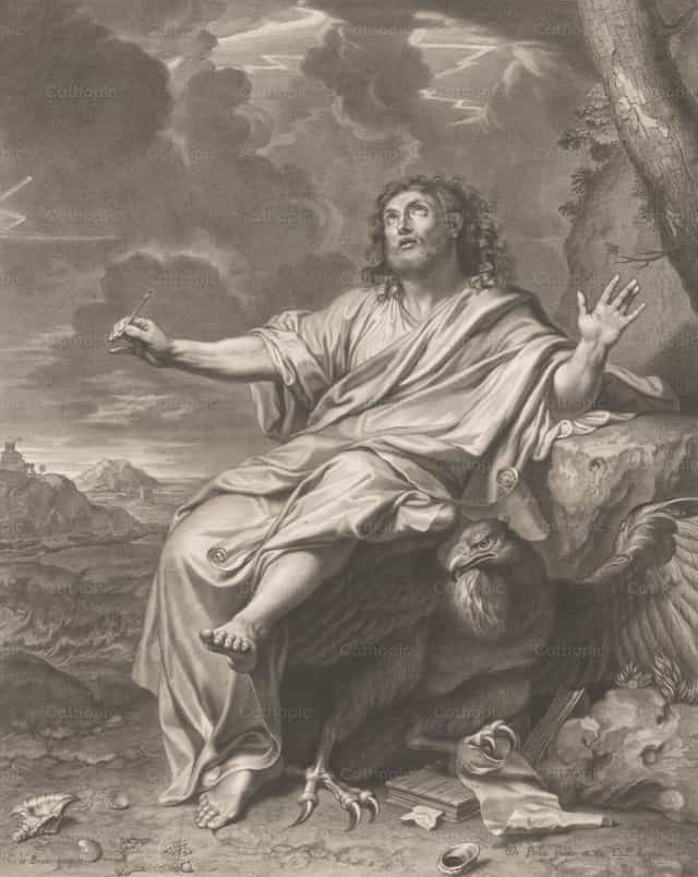 拔摩岛上的福音传教者若望 - 天主教图库图片 - 摄影： Restored Christian Art