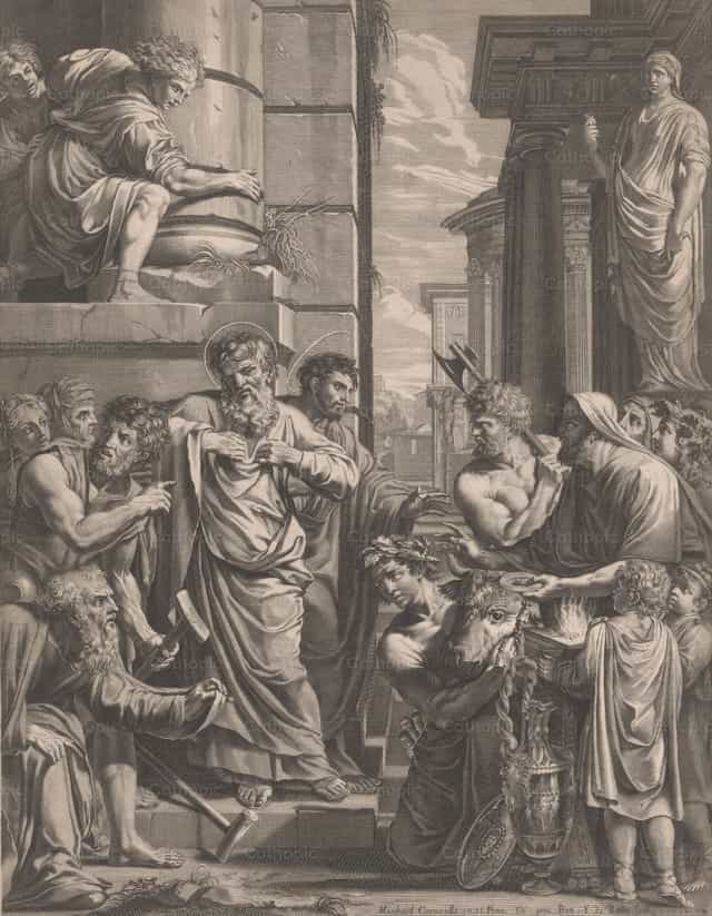 Paul et Barnabé à Lystre - Images catholiques de stock