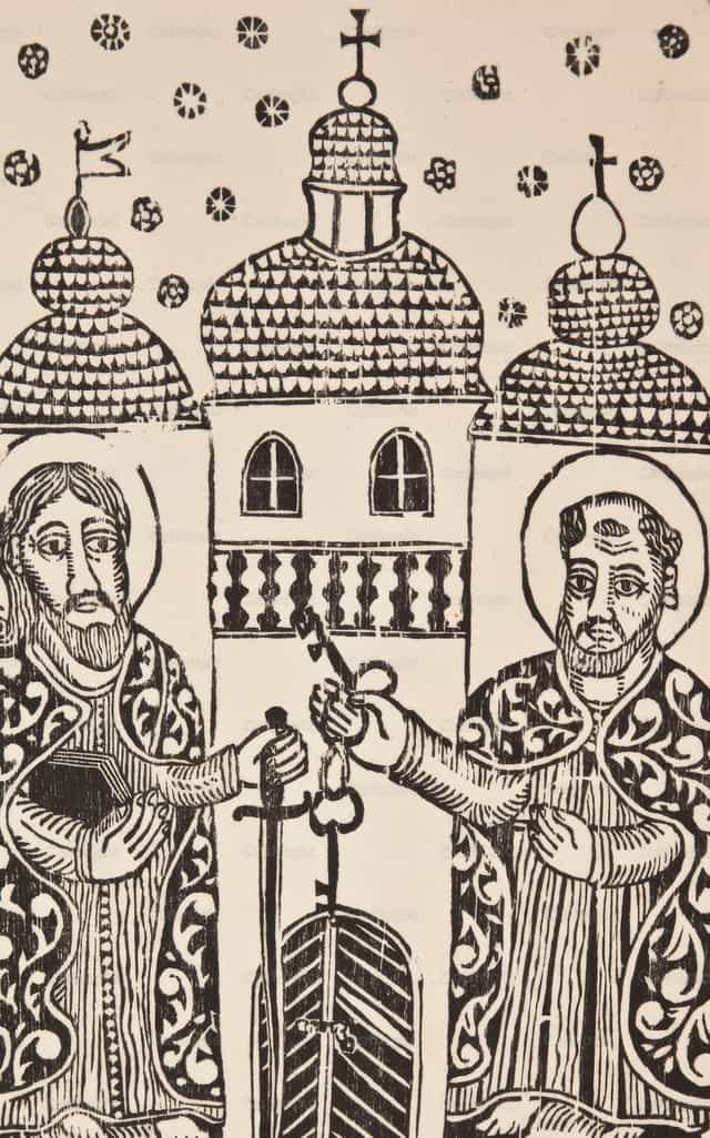 Santos Pedro e Paulo - Imagens católicas de stock - Foto de Restored Christian Art