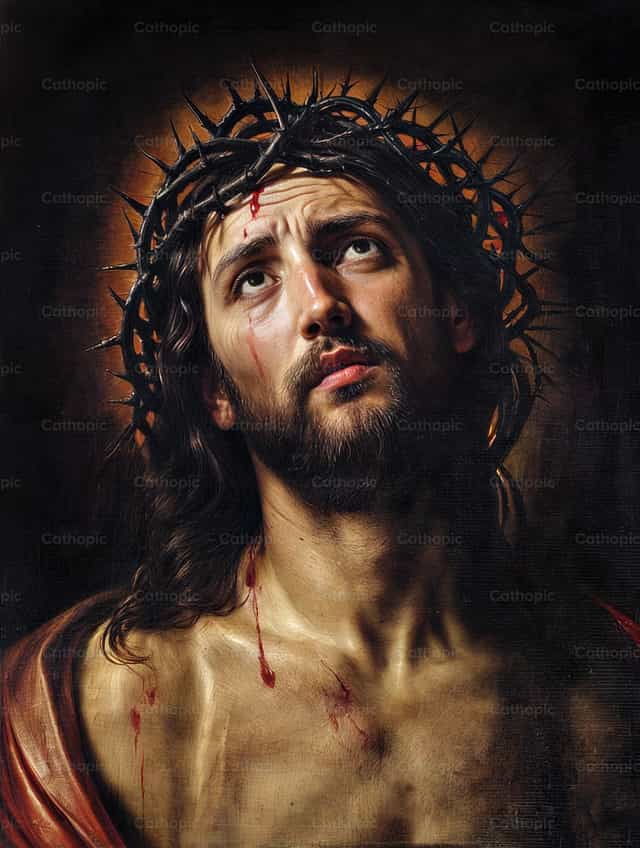 Si Kristo na nagniningning na may koronang tinik - Mga Catholic stock image - Larawan ni Julián Iglesias
