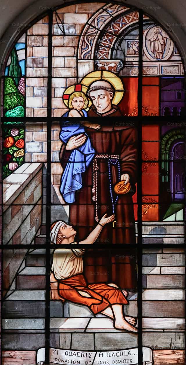 San Antonio ng Padua kasama ang Batang Hesus - Mga Catholic stock image