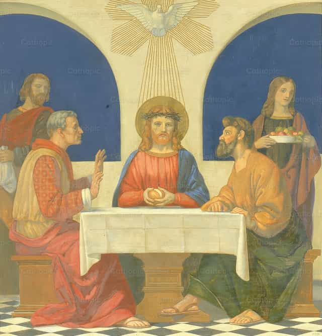 Hapunan sa Emaus - Mga Catholic stock image