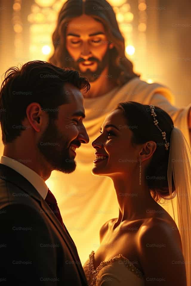 Matrimonio sostenido en Cristo - Banco de imágenes católicas