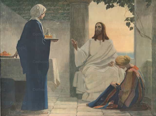 Marta, Jesús y María - Banco de imágenes católicas